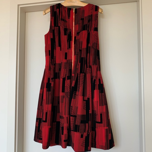 Calvin Klein Fit & Flare Velvet Scuba Dress, Red - Picture 4 of 14